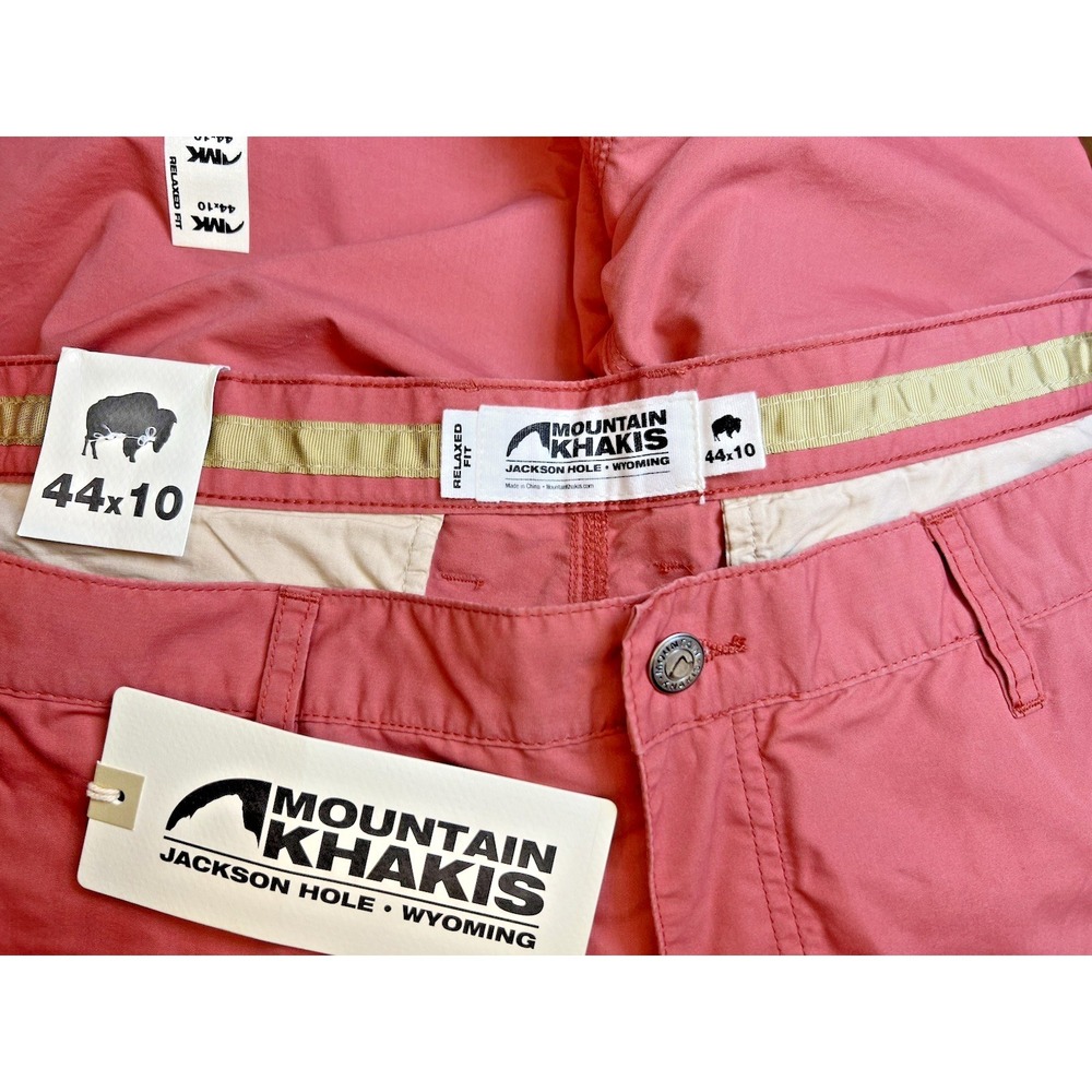 Mountain Khakis Mens Poplin Shorts Rose 44x10 Relaxed Fit NWT Cotton Poly Golf - Picture 3 of 11